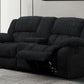 77" Black Manual Reclining Loveseat With Storage