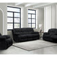 77" Black Manual Reclining Loveseat With Storage