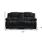 77" Black Manual Reclining Loveseat With Storage