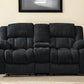77" Black Manual Reclining Loveseat With Storage