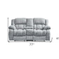 77" Light Gray Manual Reclining Loveseat With Storage
