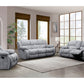 77" Light Gray Manual Reclining Loveseat With Storage
