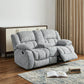 77" Light Gray Manual Reclining Loveseat With Storage