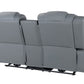 75" Light Gray Faux Leather Power Reclining Loveseat With Storage