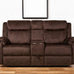 70" Dark Brown Manual Reclining Loveseat With Storage