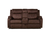 70" Dark Brown Manual Reclining Loveseat With Storage