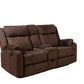 70" Dark Brown Manual Reclining Loveseat With Storage