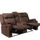 70" Dark Brown Manual Reclining Loveseat With Storage