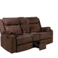 70" Dark Brown Manual Reclining Loveseat With Storage