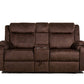 70" Dark Brown Manual Reclining Loveseat With Storage