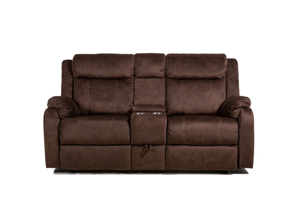 70" Dark Brown Manual Reclining Loveseat With Storage