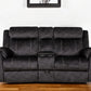 70" Dark Gray Microfiber Manual Reclining Loveseat With Storage