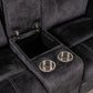 70" Dark Gray Microfiber Manual Reclining Loveseat With Storage
