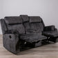 70" Dark Gray Microfiber Manual Reclining Loveseat With Storage