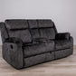 70" Dark Gray Microfiber Manual Reclining Loveseat With Storage
