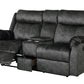 70" Dark Gray Microfiber Manual Reclining Loveseat With Storage