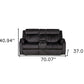 70" Dark Gray Microfiber Manual Reclining Loveseat With Storage