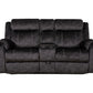 70" Dark Gray Microfiber Manual Reclining Loveseat With Storage