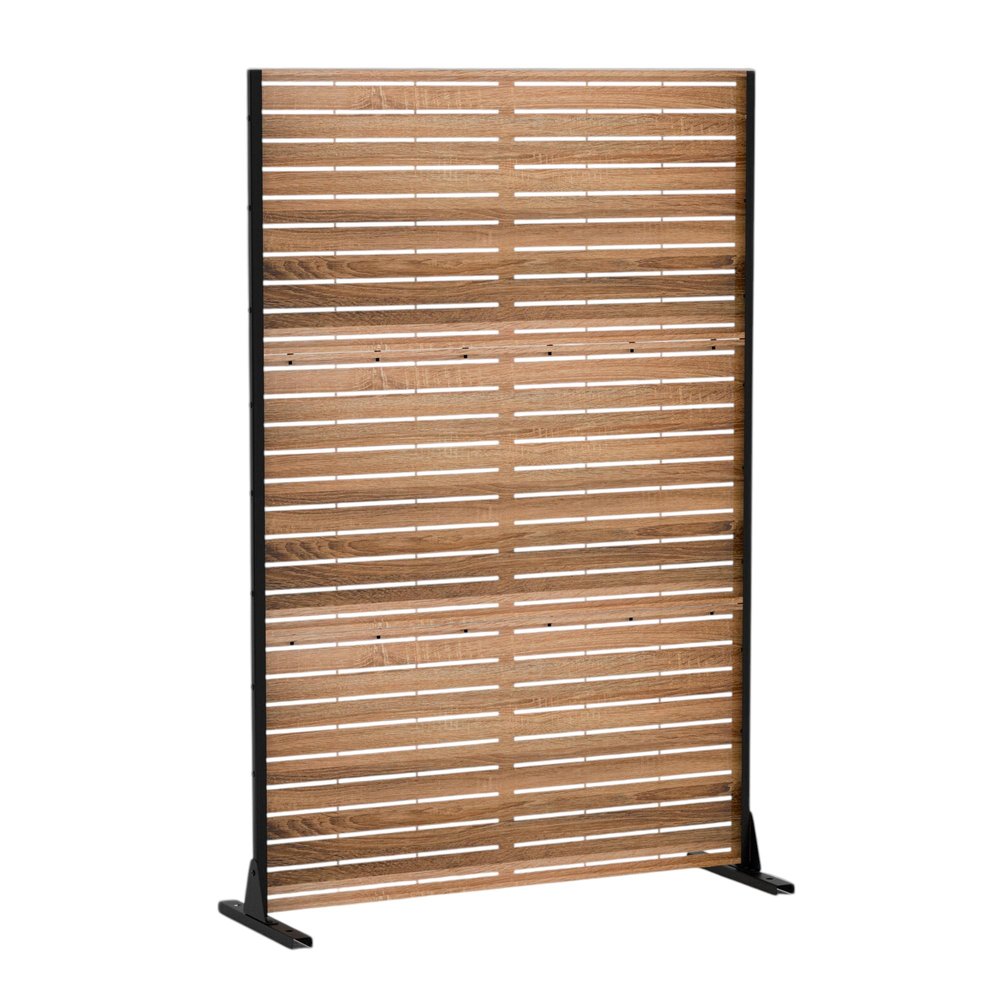 72" Natural Steel Three Panel Screen Room Divider