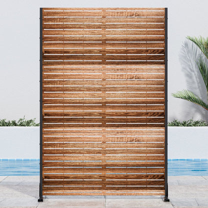 72" Natural Steel Three Panel Screen Room Divider
