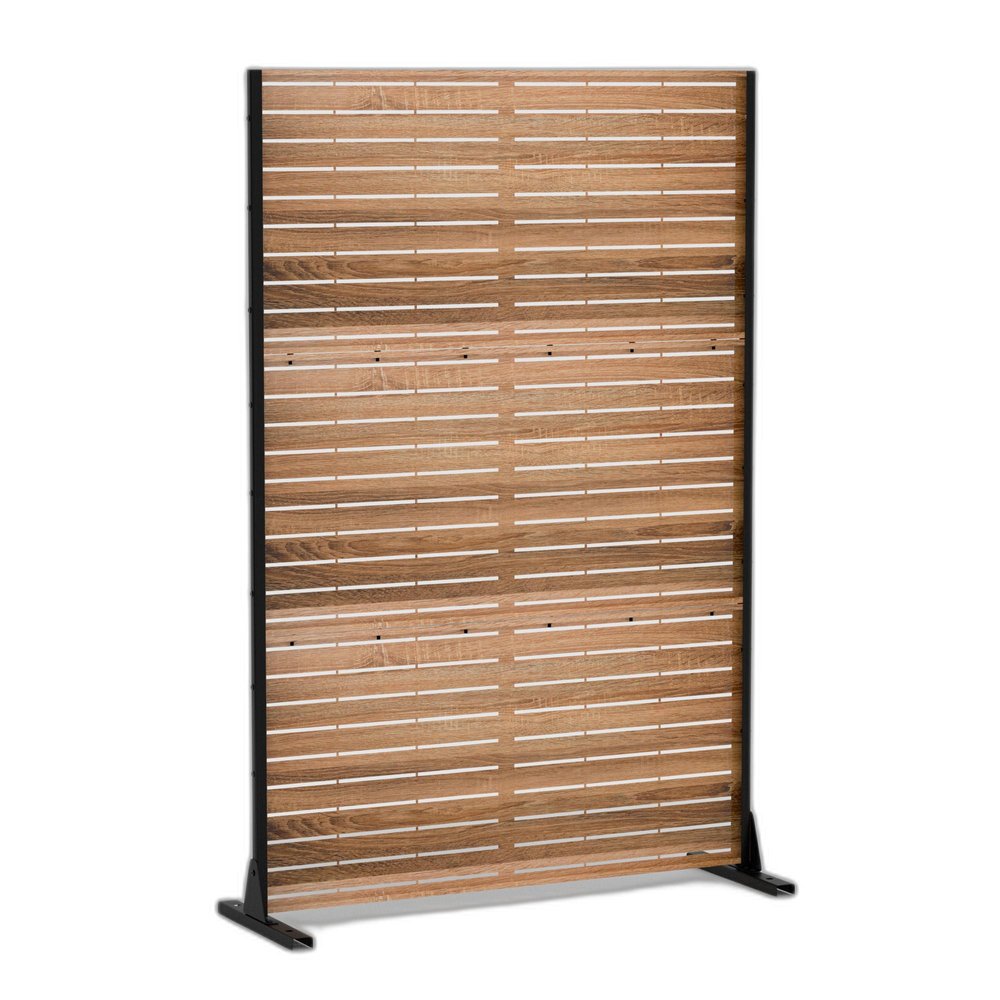 72" Natural Steel Three Panel Screen Room Divider