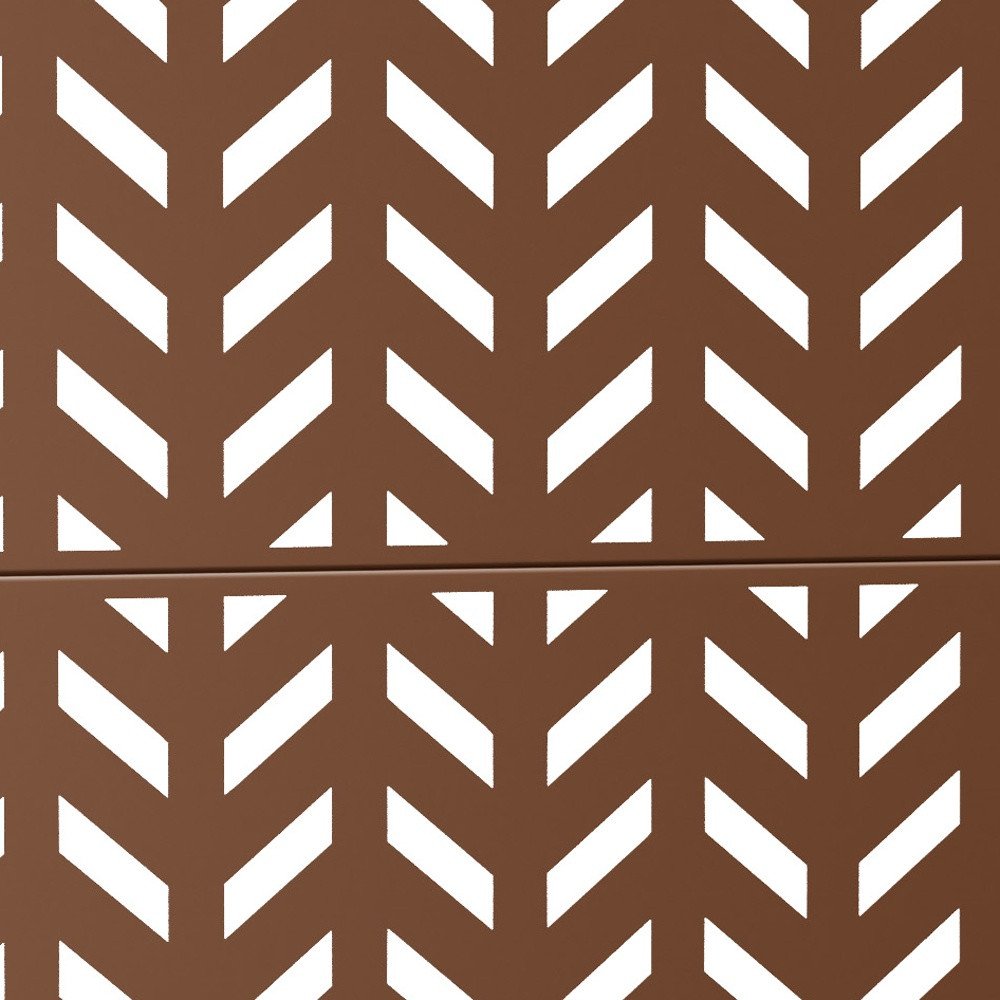 72" Brown Steel Three Panel Screen Room Divider