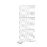 72" White Steel Three Panel Screen Room Divider