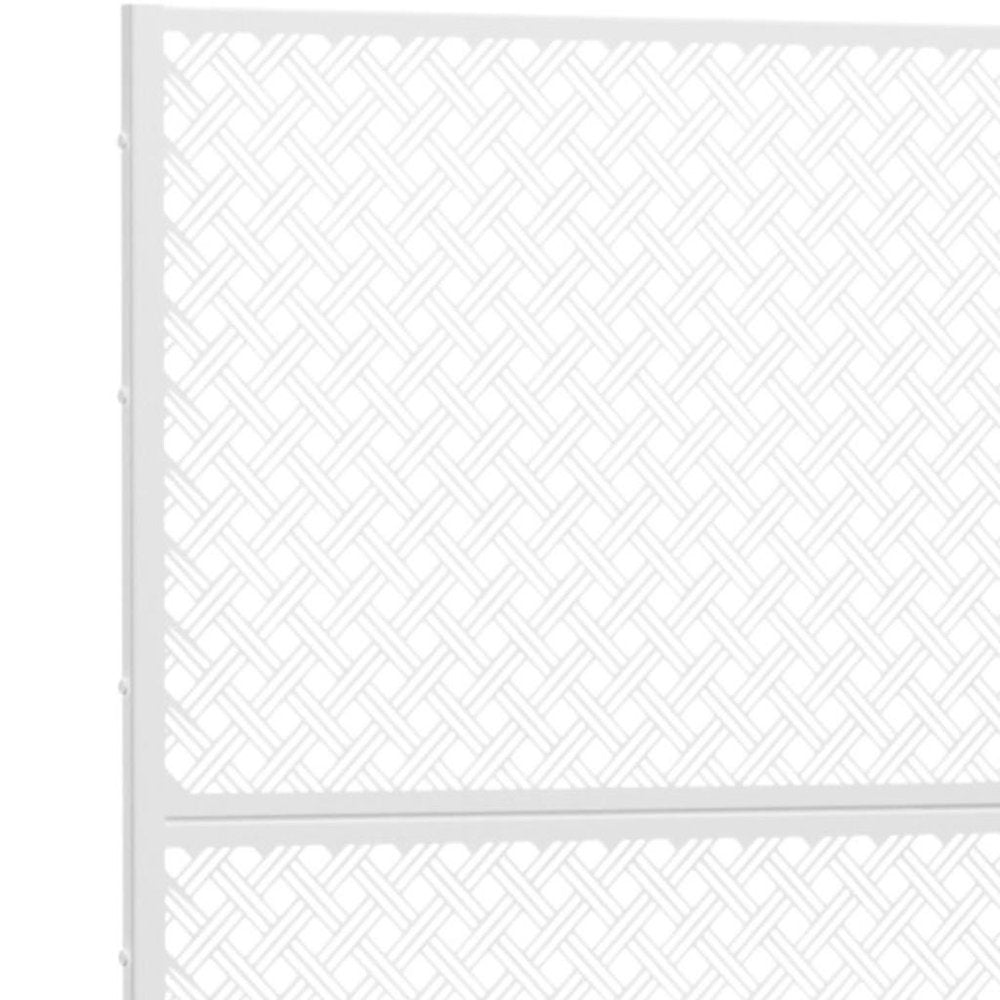 72" White Steel Three Panel Screen Room Divider