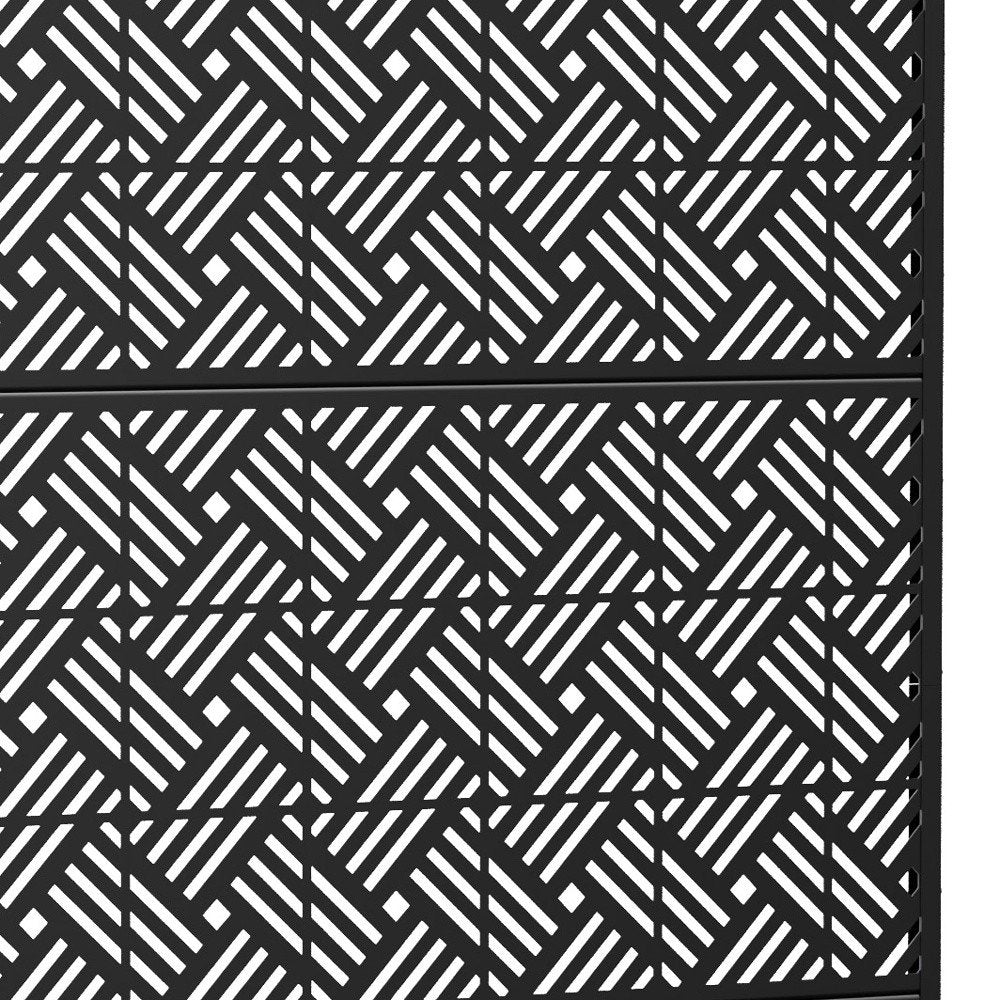 72" Black Steel Three Panel Screen Room Divider