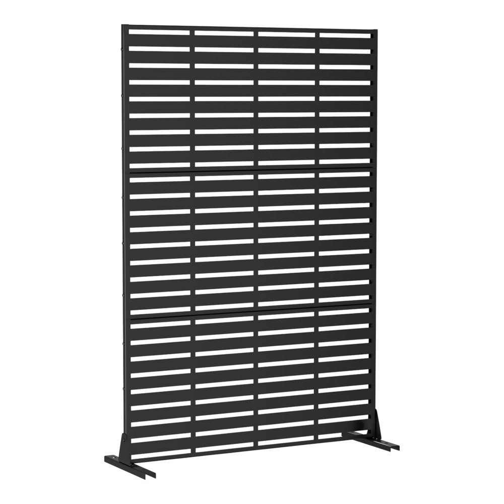 72" Black Steel Three Panel Screen Room Divider