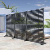72" Black Steel Three Panel Screen Room Divider