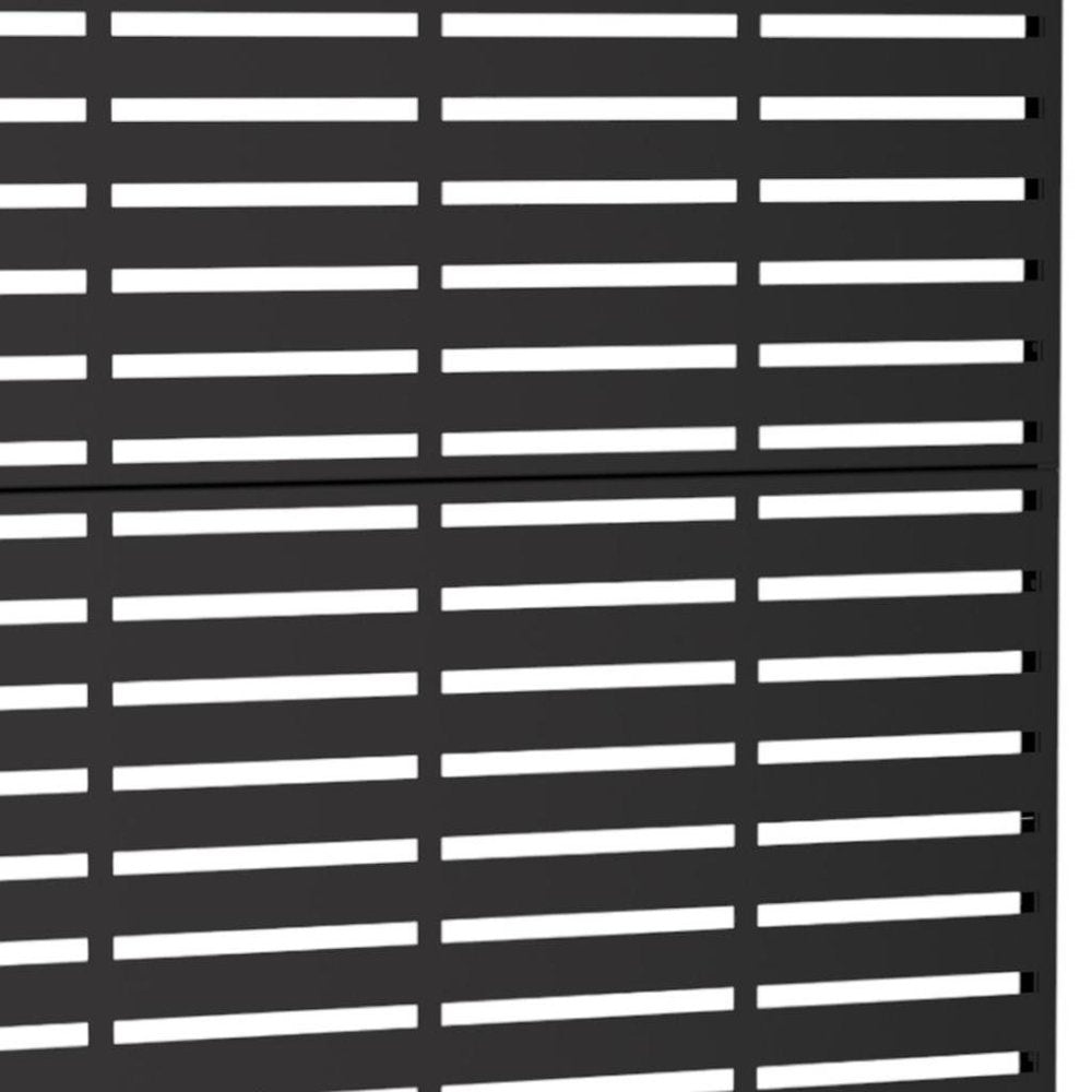 72" Black Steel Three Panel Screen Room Divider