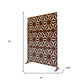 72" Brown Steel Three Panel Screen Room Divider