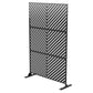 74" Black Steel Three Panel Screen Room Divider