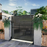 72" Black Steel Three Panel Screen Room Divider