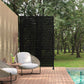 72" Black Steel Three Panel Screen Room Divider