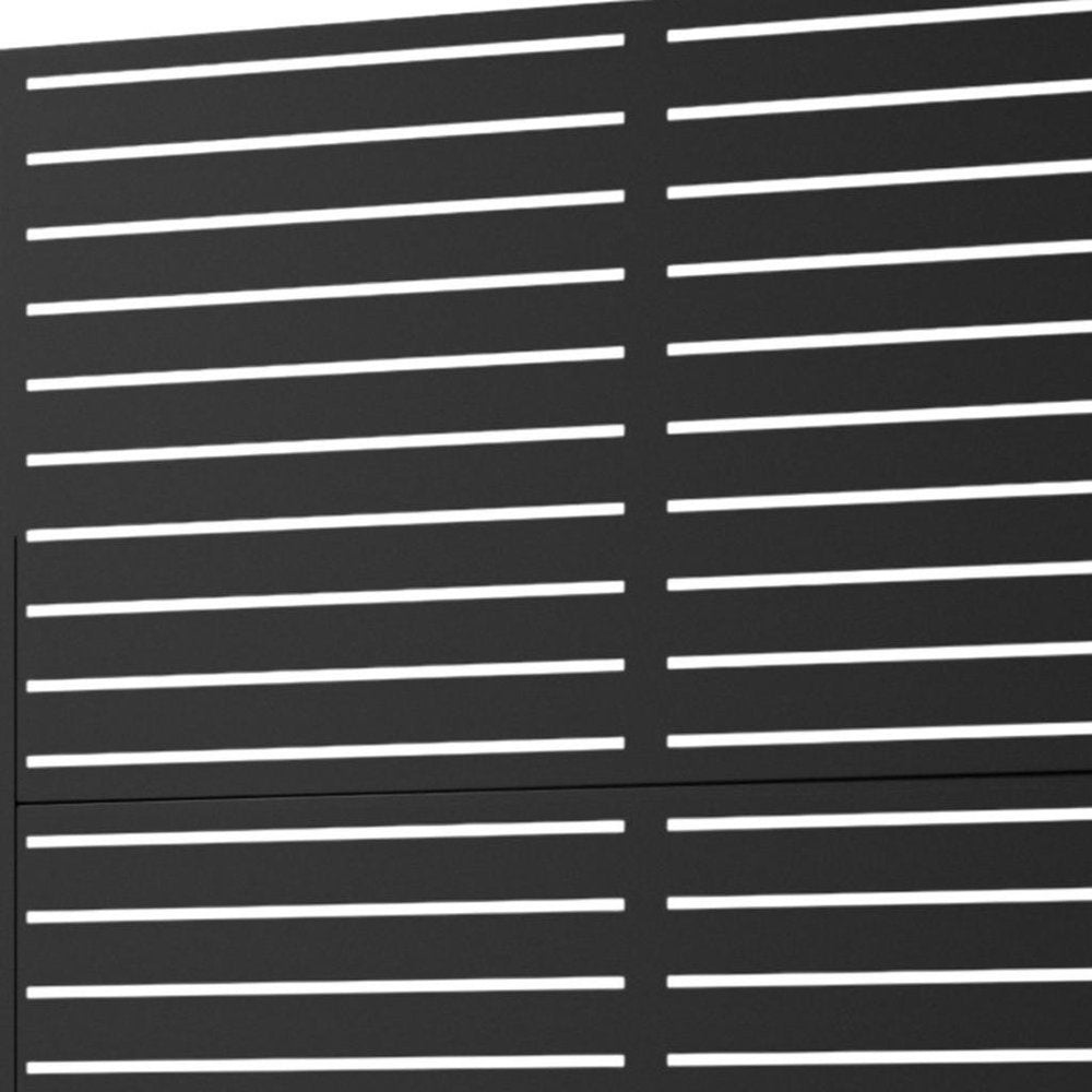 72" Black Steel Three Panel Screen Room Divider