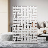 72" White Steel Three Panel Screen Room Divider