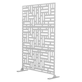 72" White Steel Three Panel Screen Room Divider