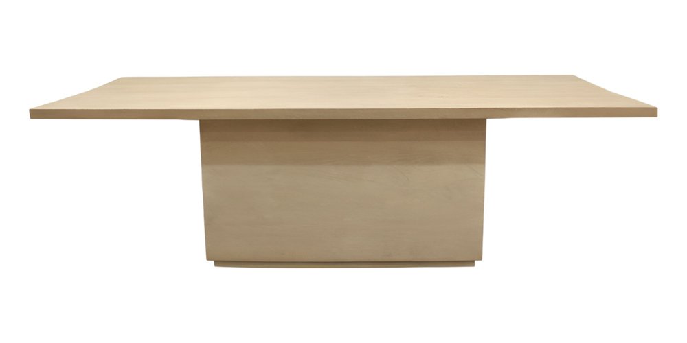 72" Natural and Brown Solid Wood Pedestal Base Dining Table