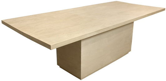 84" Natural Solid Wood Pedestal Base Dining Table