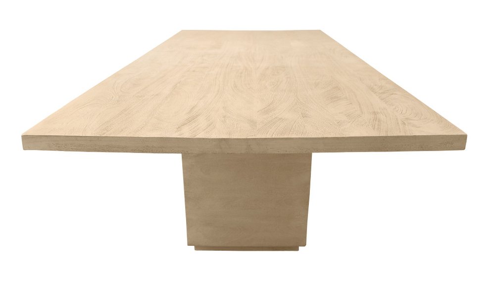 84" Natural Solid Wood Pedestal Base Dining Table