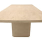 96" Natural and Brown Solid Wood Pedestal Base Dining Table