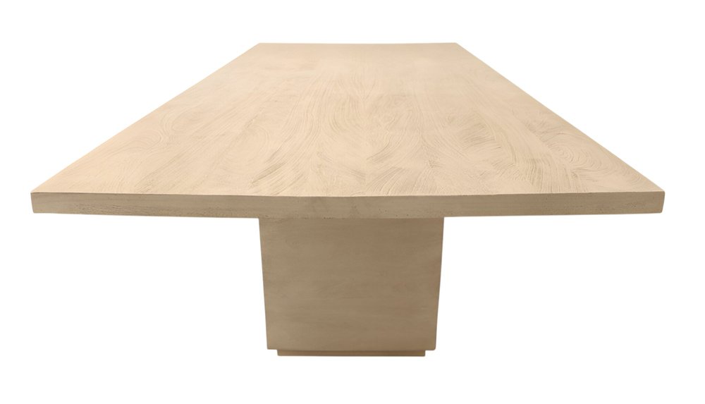 96" Natural and Brown Solid Wood Pedestal Base Dining Table