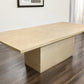 96" Natural and Brown Solid Wood Pedestal Base Dining Table