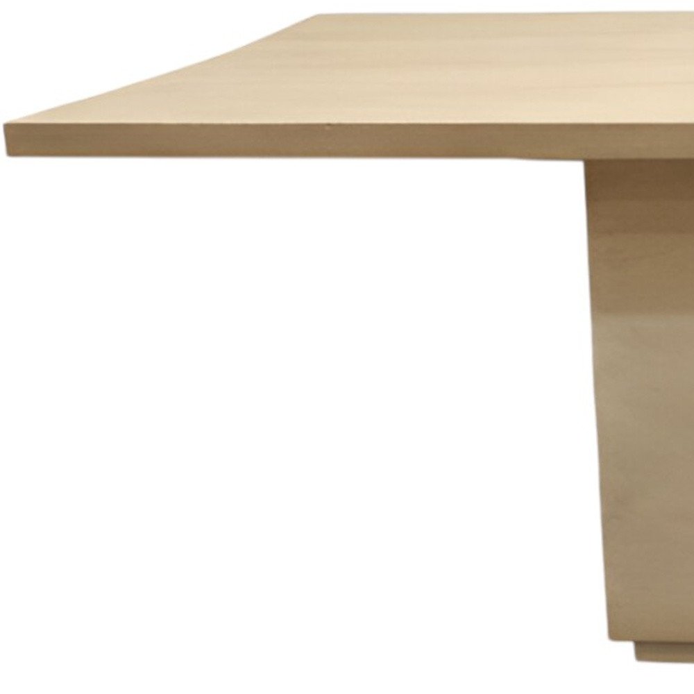 96" Natural and Brown Solid Wood Pedestal Base Dining Table