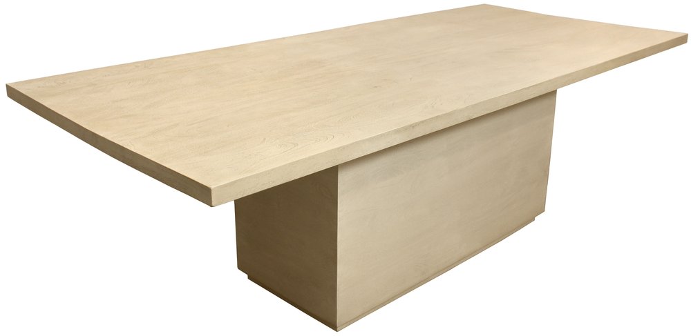 108" Natural Solid Wood Pedestal Base Dining Table