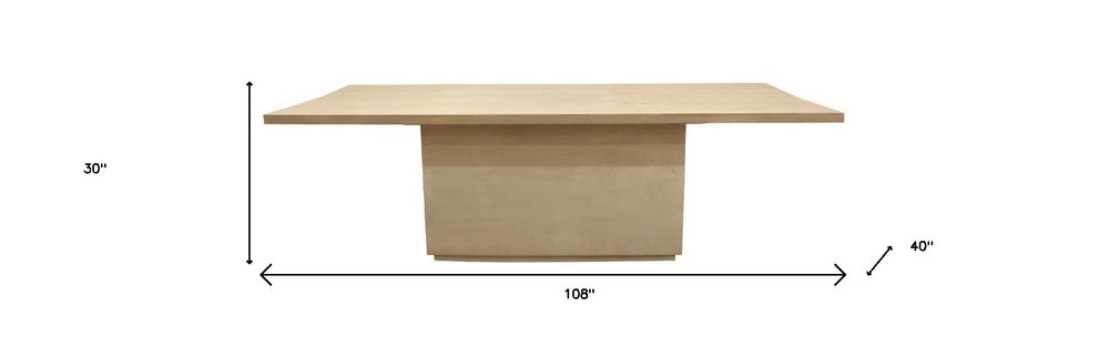 108" Natural Solid Wood Pedestal Base Dining Table