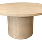 60" Natural and Brown Rounded Solid Wood Pedestal Base Dining Table
