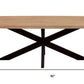 82" Natural And Black Solid Wood And Iron Pedestal Base Dining Table